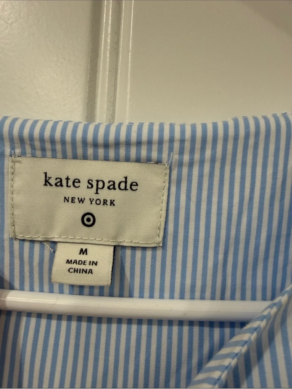 kate spade Light Blue Puff-Sleeve Bow Detail Blouse